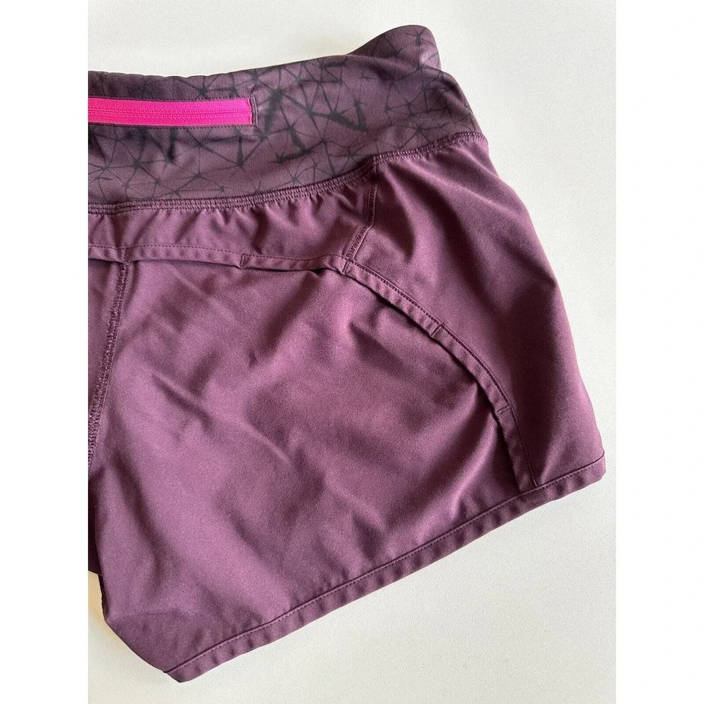 Lululemon Run Times Short 4 Way Stretch 4" Star Crushed Black Cherry Size 4 - Picture 16 of 16